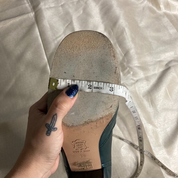 retro 70s green brogue block heel shoes (the Aly modshoes) - Picture 10 of 11